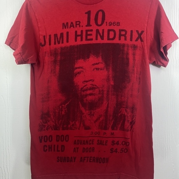 Stone Free - Vintage Jimi Hendrix Red Voodoo Child Shirt Size Small - Picture 2 of 7